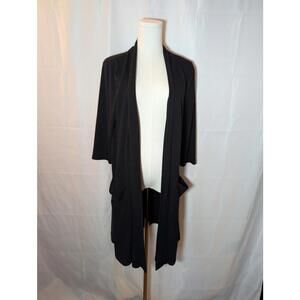 Zenana Premium GUC Black Women's L Long Sleeve Open Front Cardigan with Pockets